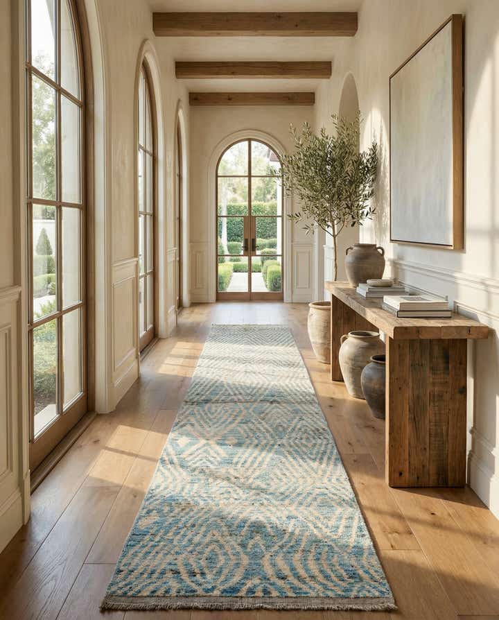 3' x 16' 3 Hand Knotted Moroccan Wool Runner Rug