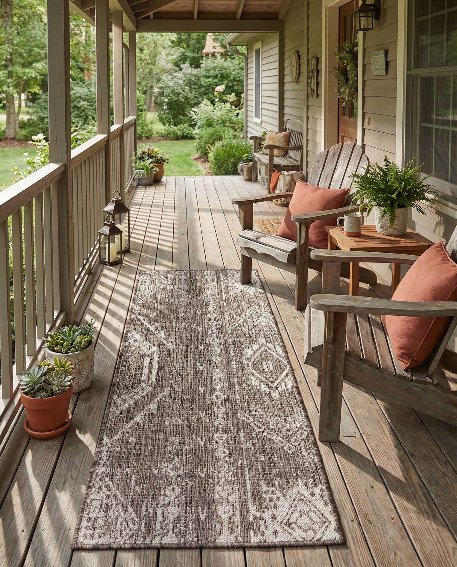 2' x 5' 3 Easy-Clean Bohemian Indoor / Outdoor Runner Rug