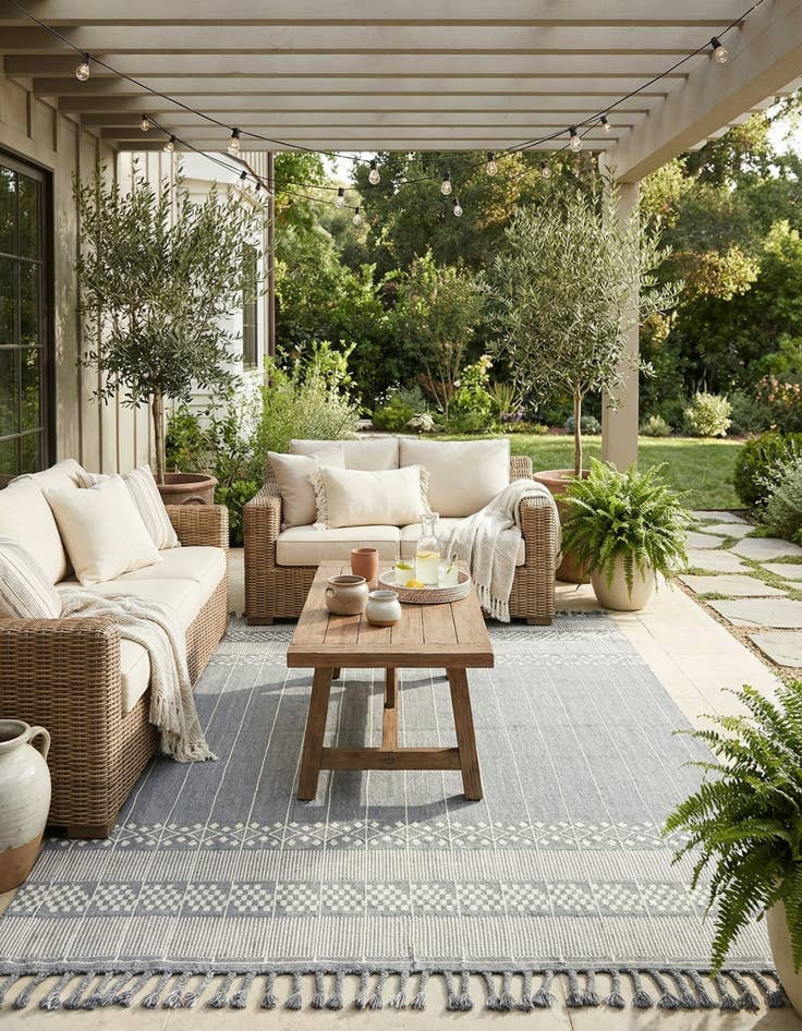 Detail image of 9' x 12'  Washable Eco Bohemian Indoor / Outdoor Rug