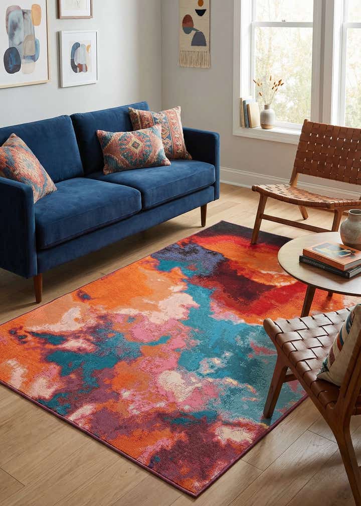 4' 1 x 6' 1 Easy-Clean Modern Indoor / Outdoor Rug