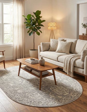 Gray Lola Oval Rug
