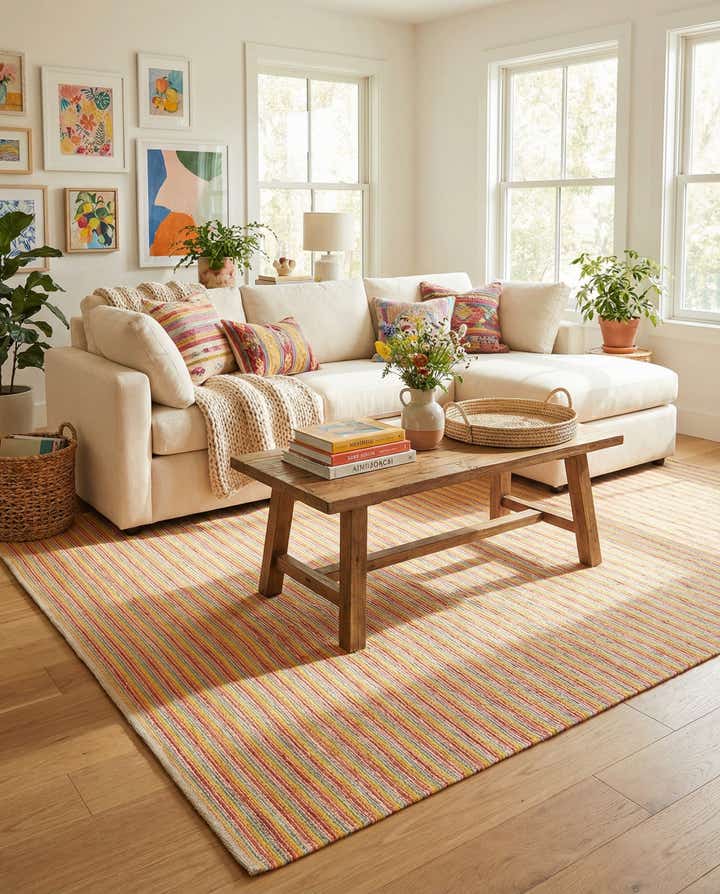 9' x 12' Hand Woven Happy Rugs Happy Home Wool