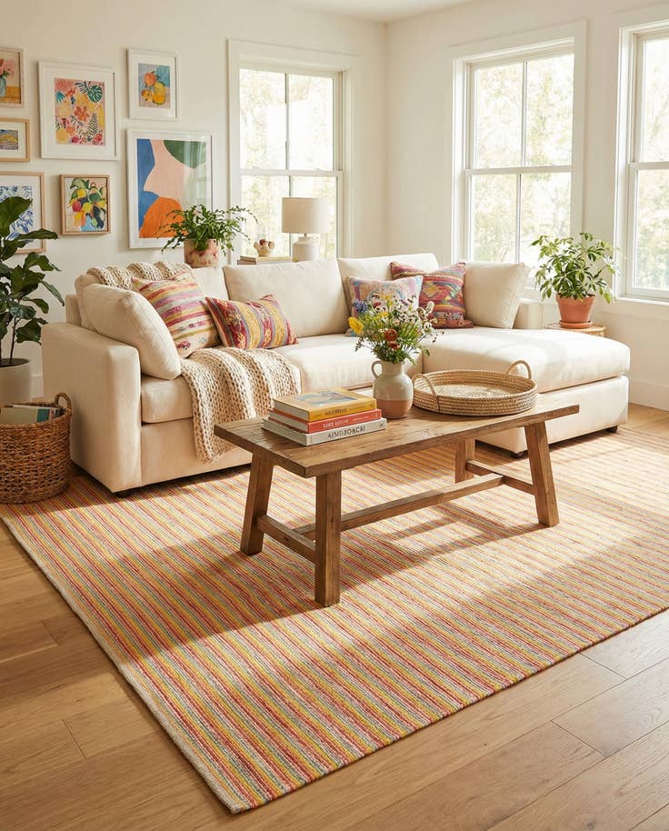 Detail image of 9' x 12' Hand Woven Happy Rugs Happy Home Wool