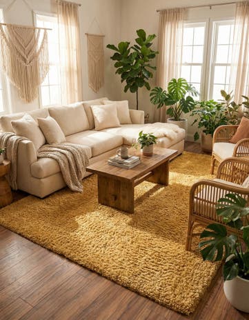 Sun Yellow Zermatt Shag Rug