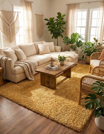 Sun Yellow Zermatt Shag Rug