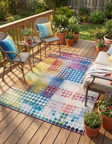 5' x 7' Easy-Clean Modern Indoor / Outdoor Rug