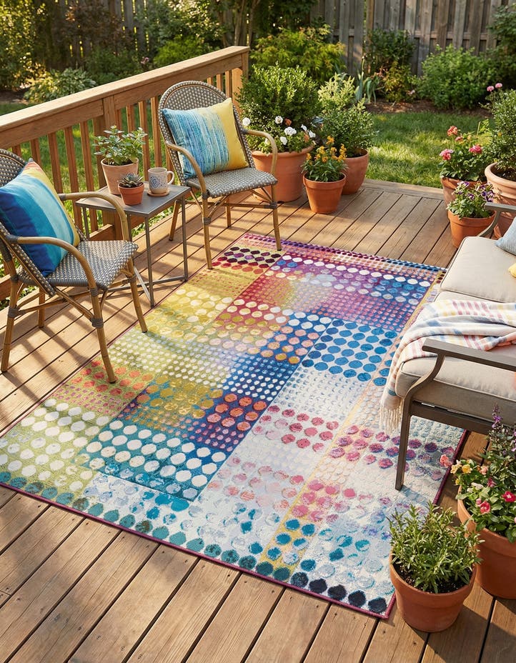 5' x 7' Easy-Clean Modern Indoor / Outdoor...