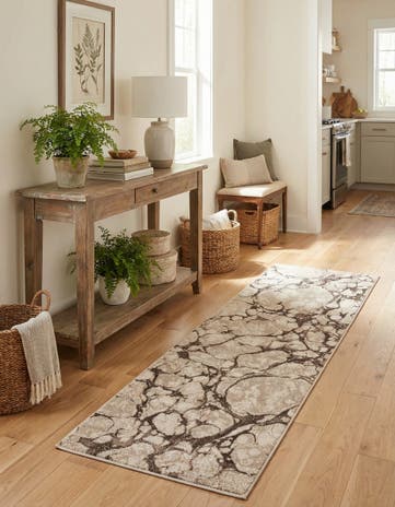 Brown Oasis Runner Rug
