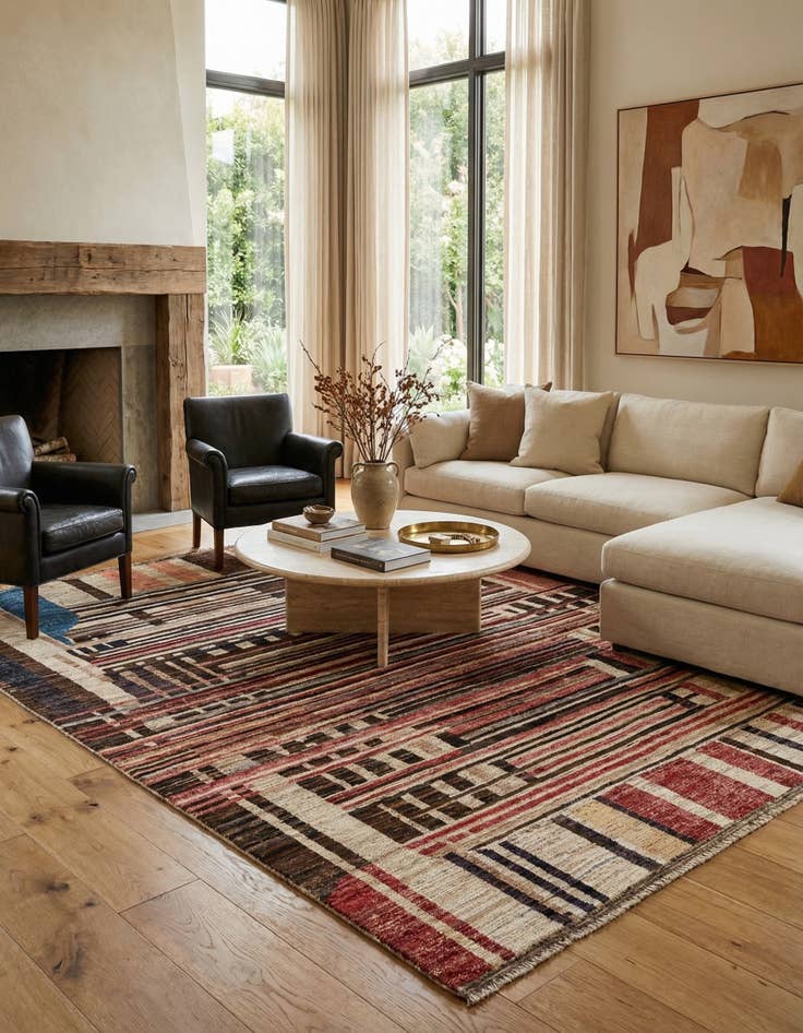 Detail image of  8' 1 x 9' 11  Hand Knotted Moroccan Wool Rug