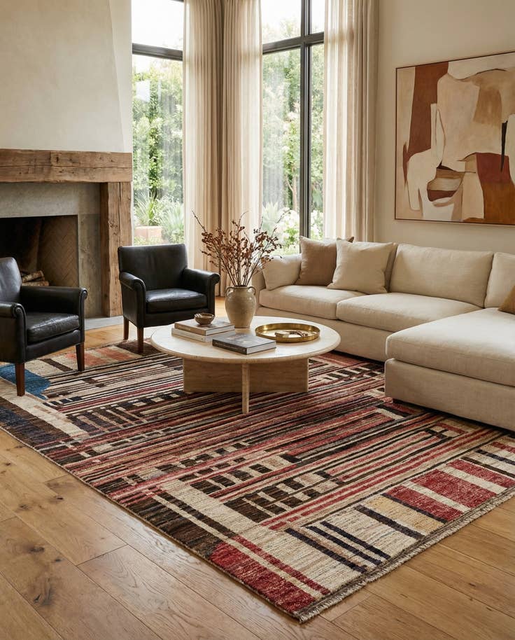 Detail image of 8' 1 x 9' 11 Hand Knotted Moroccan Wool Rug