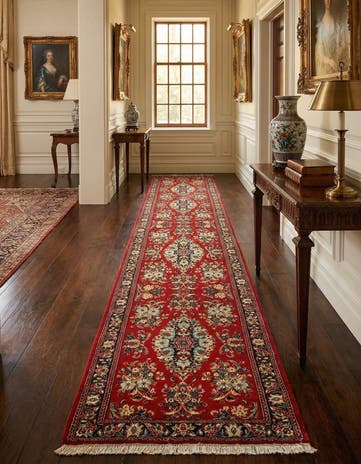 2' 8 x 12' 10 Hand Knotted Qom Persian Runner Rug