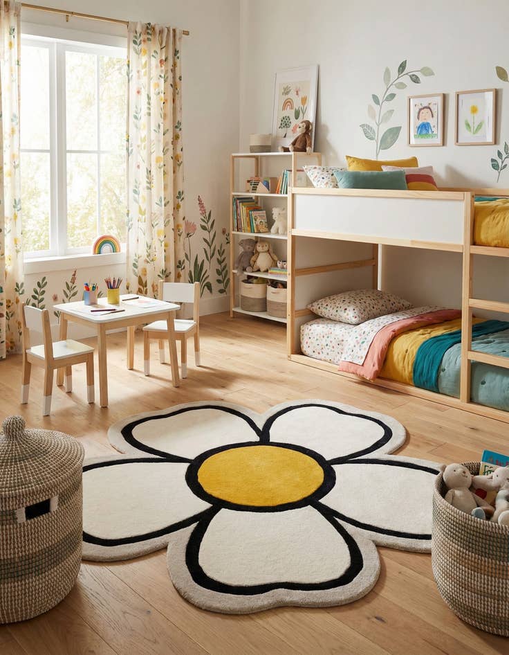 Detail image of 6' 11 x 6' 11 Playtime Kids Wool Freeform Rug