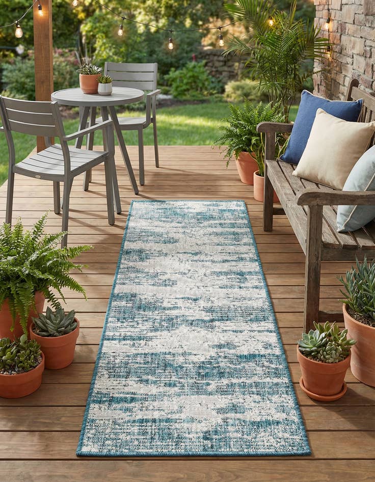 Detail image of 2' x 6'  Washable Modern Indoor / Outdoor Runner Rug