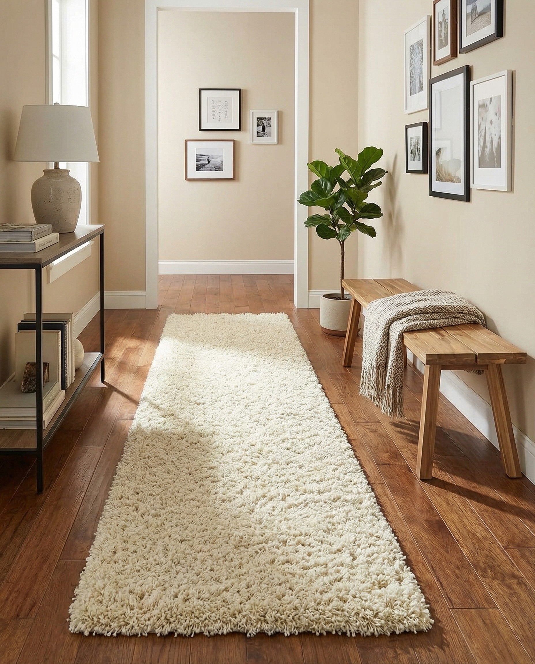  2' 7 x 16' 5 Solid Shag Runner Rug