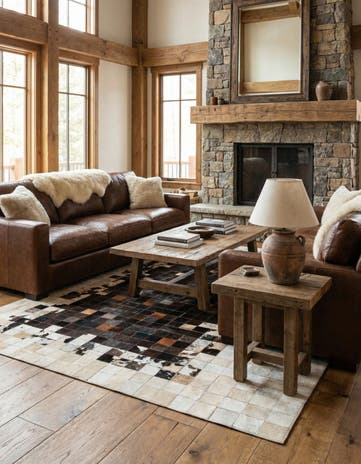 4' 11 x 7' 10 Cowhide Stocks Rug