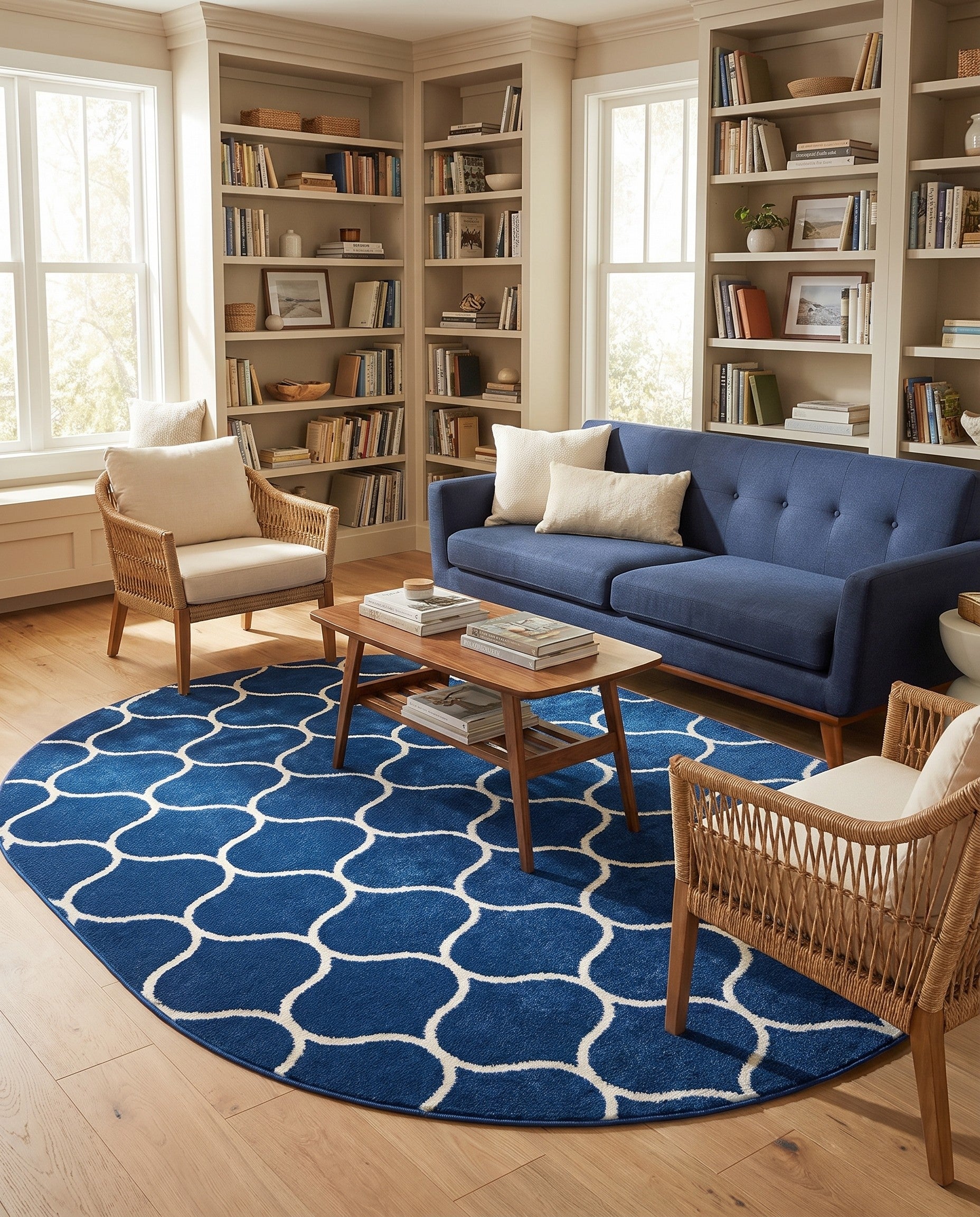 7' 10 x 10' Trellis Frieze Oval Rug
