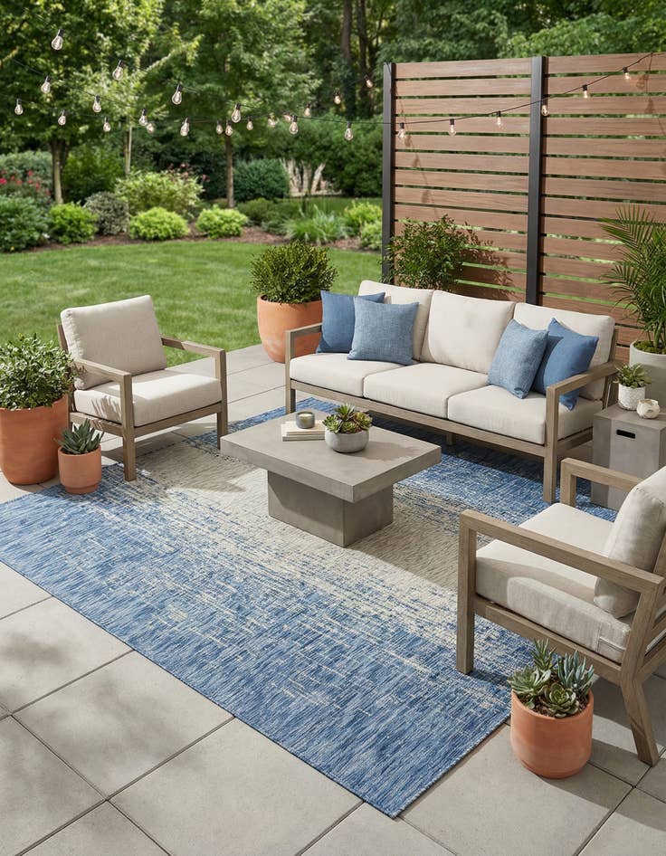 Detail image of 7' x 10'  Washable Modern Indoor / Outdoor Rug