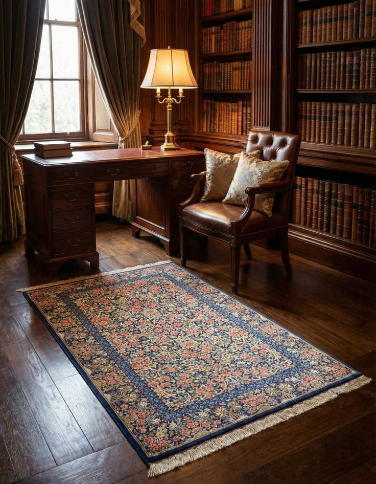 Detail image of  2' 7 x 4' 1 Ghom Silk Rug