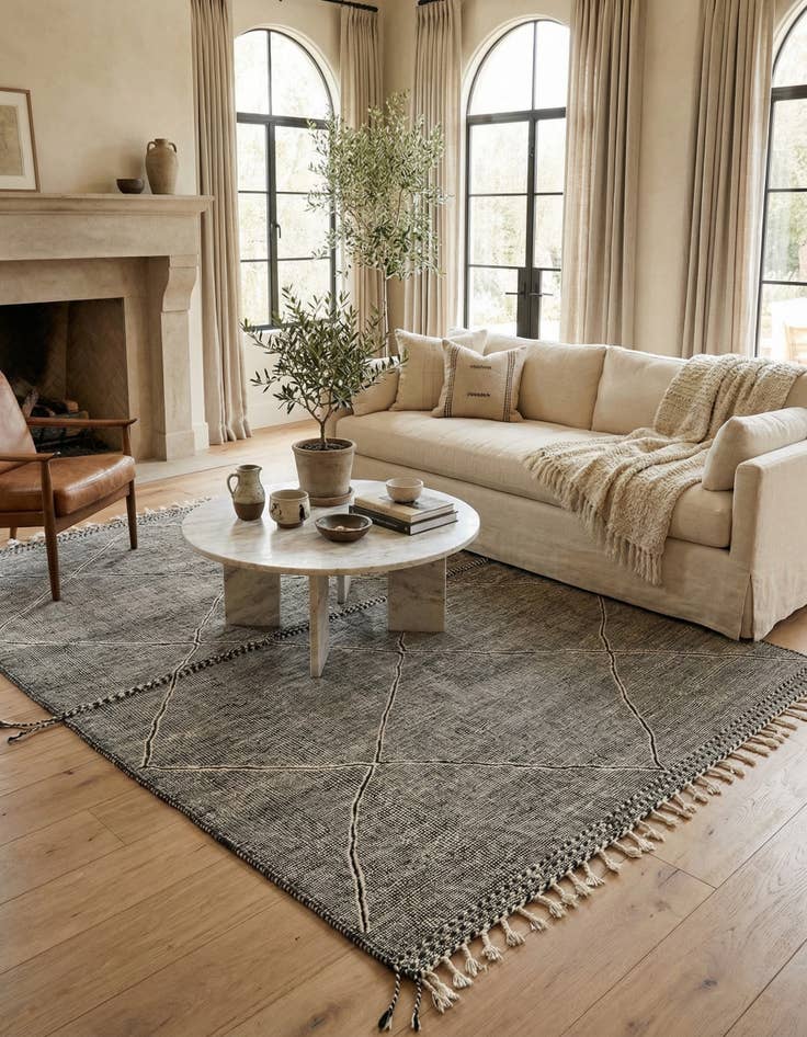 Detail image of 6' 9 x 10' 4  Hand Knotted Moroccan Wool Rug