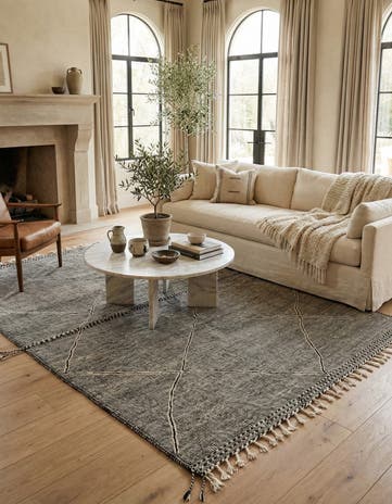 6' 9 x 10' 4 Hand Knotted Moroccan Wool Rug