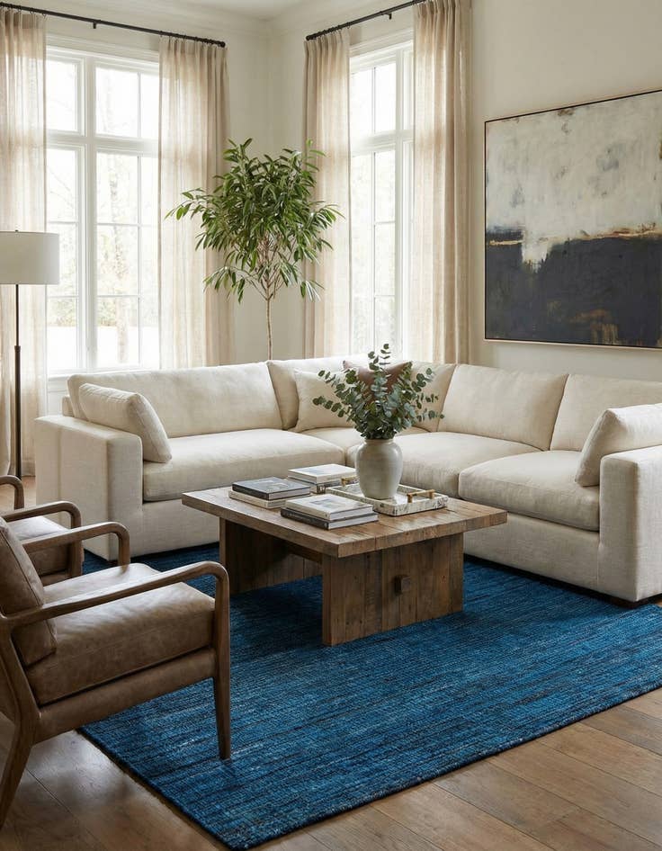 Detail image of 7' 9 x 10'  Hand Knotted Darya Wool Rug