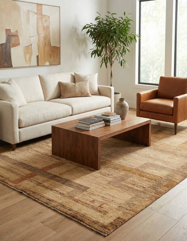 Detail image of 5' x 6' 6  Hand Knotted Modern Ziegler Rug