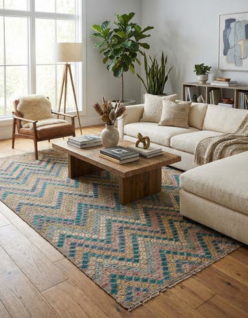 8' 10 x 10' 9 Hand Woven Kilim Modern Wool Rug