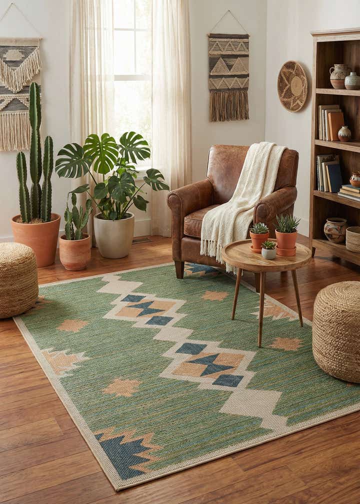 5' 3 x 7' 7 Easy-Clean Baja Indoor / Outdoor Rug