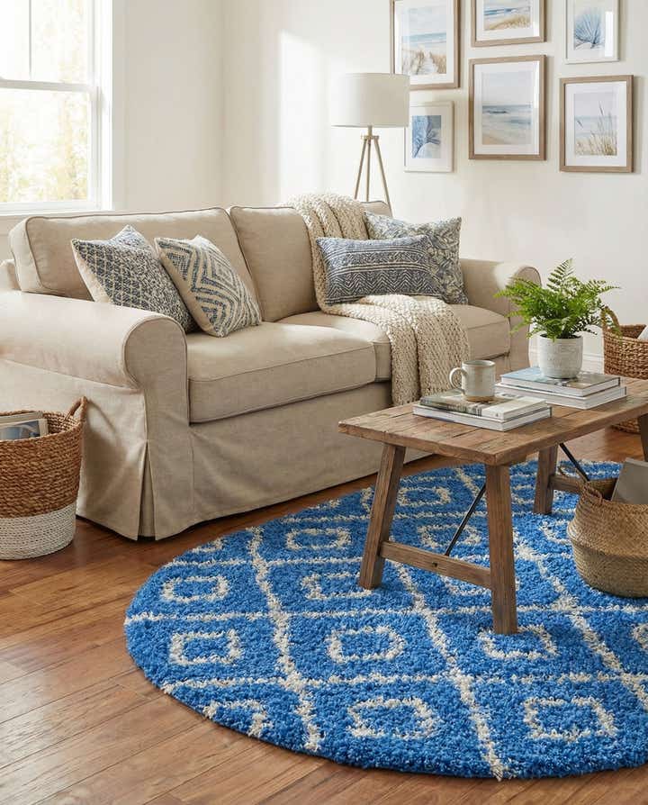 4' 1 x 6' 1 Lattice Shag Oval Rug