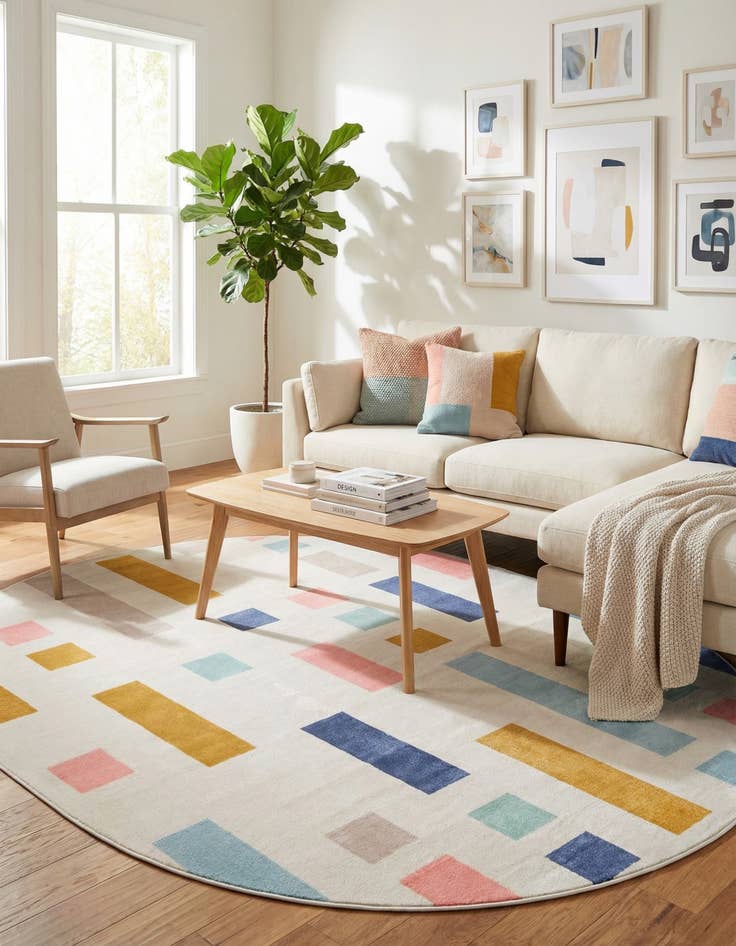 Detail image of 8' x 10' Lotus Oval Rug