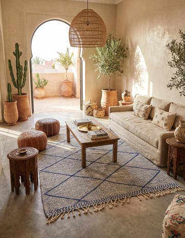 6' 4 x 9' 9 Hand Knotted Moroccan Wool Rug