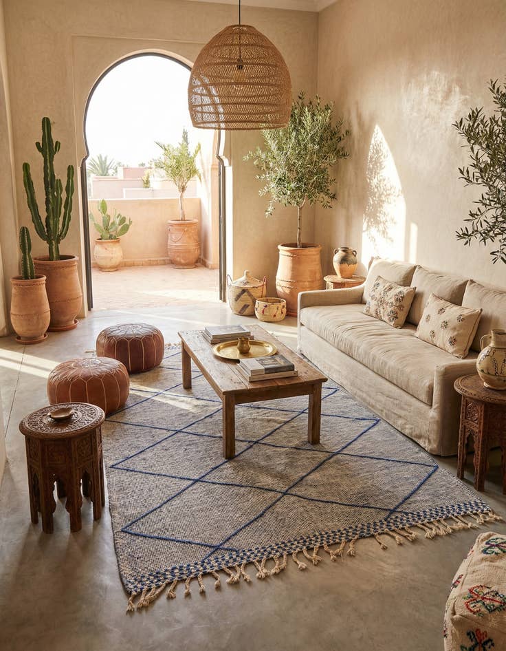 Detail image of 6' 4 x 9' 9  Hand Knotted Moroccan Wool Rug