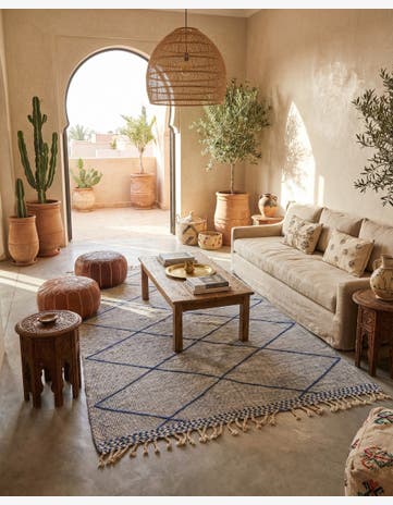 6' 4 x 9' 9 Hand Knotted Moroccan Wool Rug