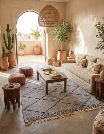 6' 4 x 9' 9 Hand Knotted Moroccan Wool Rug