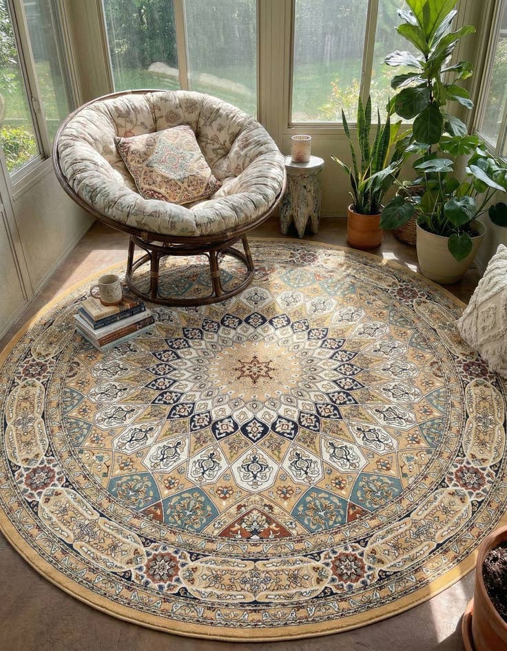 Detail image of  10' x 10' Nain Design Round Rug