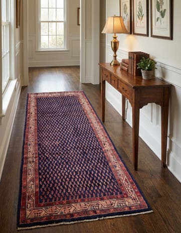 4' 6 x 10' 4 Hand Knotted Farahan Persian Wool Runner Rug