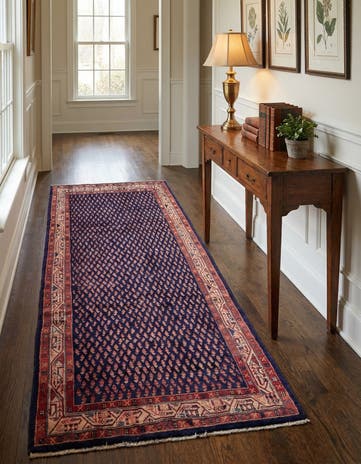4' 6 x 10' 4 Hand Knotted Farahan Persian Wool Runner Rug