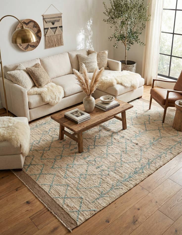 Detail image of  5' 11 x 8' 10  Hand Knotted Moroccan Wool Rug