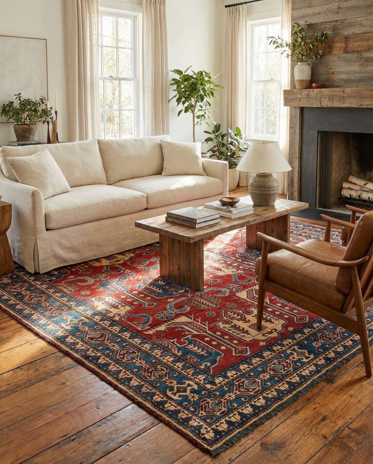 Detail image of 5' 2 x 6' 9 Hand Knotted Kazak Wool Rug