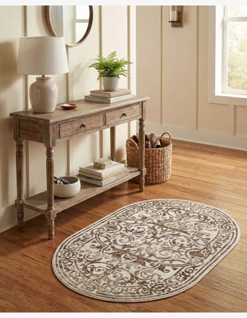 Chocolate Brown Hermitage Oval Rug