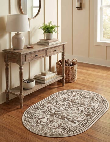 Chocolate Brown Hermitage Oval Rug