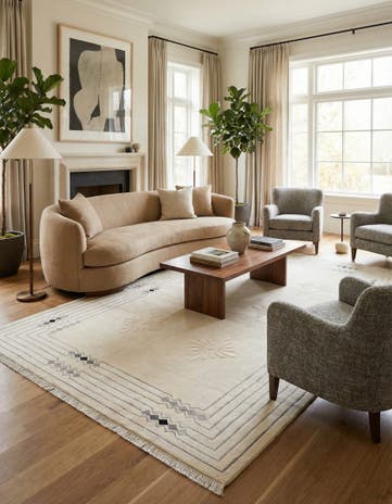 6' 6 x 9' 11 Hand Knotted Darya Wool Rug