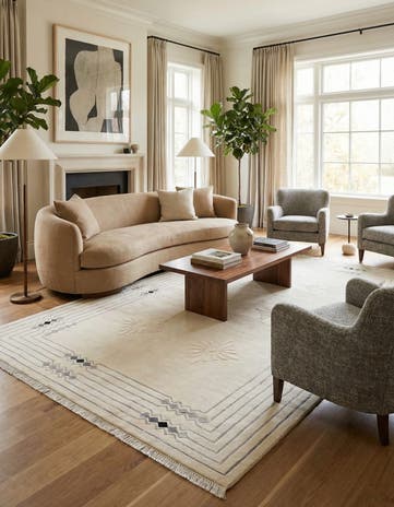 6' 6 x 9' 11 Hand Knotted Darya Wool Rug