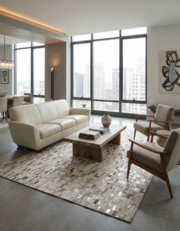 5' 3 x 8' 3 Cowhide - Patchwork Rug