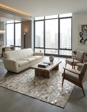 5' 3 x 8' 3 Cowhide - Patchwork Rug