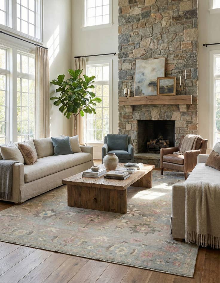 Detail image of 10' 8 x 15'  Hand Knotted Oushak Wool Rug