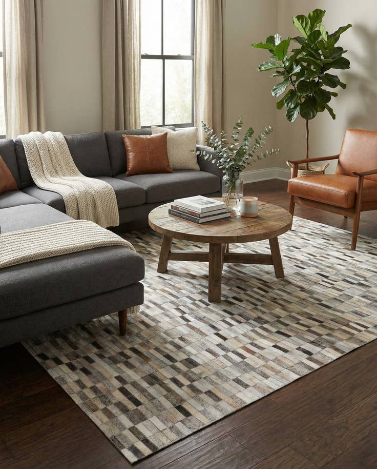 Detail image of 5' x 8' Cowhide Stocks Rug