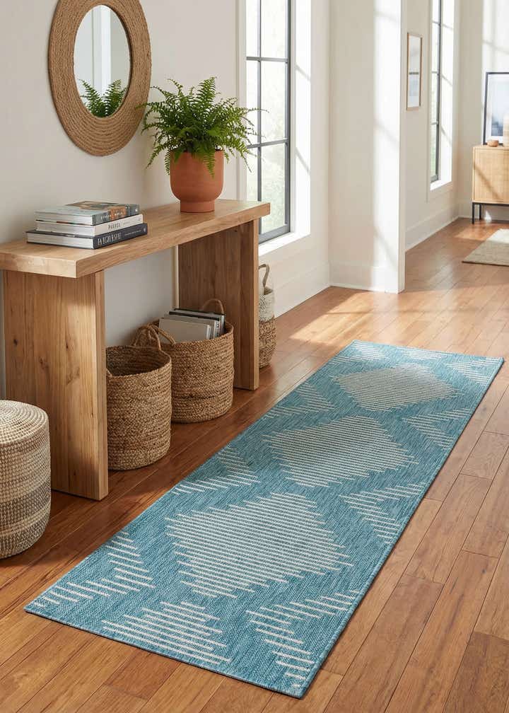 2' x 6' Easy-Clean Modern Indoor / Outdoor Runner Rug
