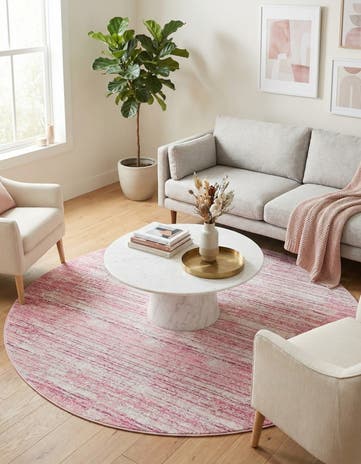 Jill Zarin Pink Uptown Madison Avenue Round Rug