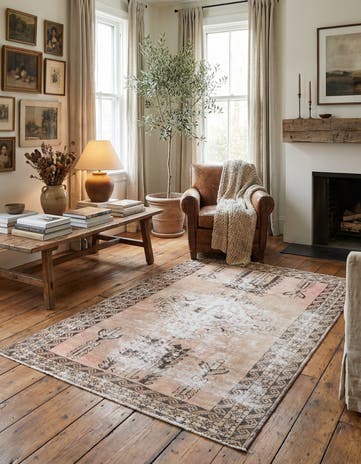 3' 10 x 6' 2 Hand Knotted Ultra Vintage Persian Wool Rug
